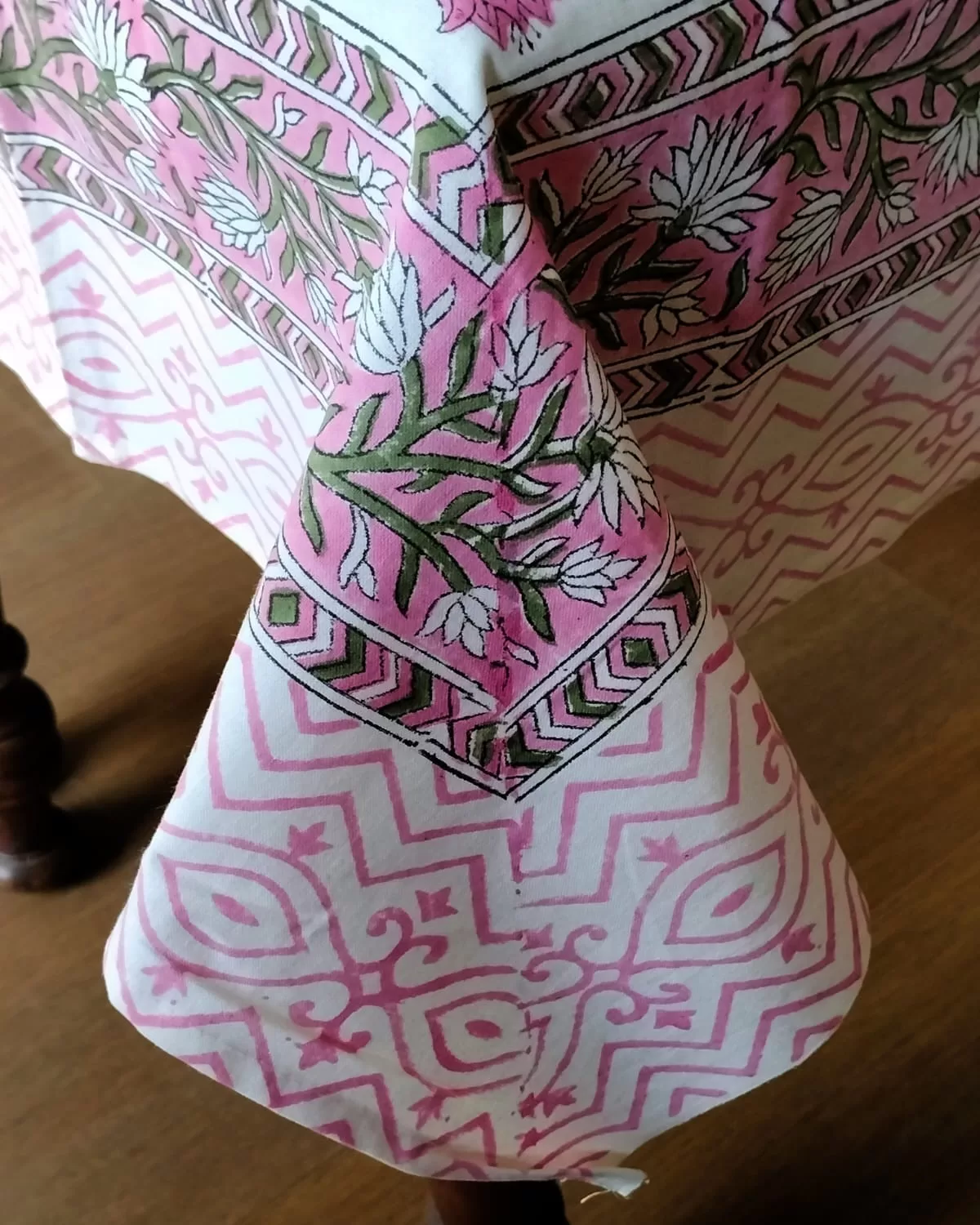 Handblock Table Cloth from Bagru in Rajasthan - Image 3