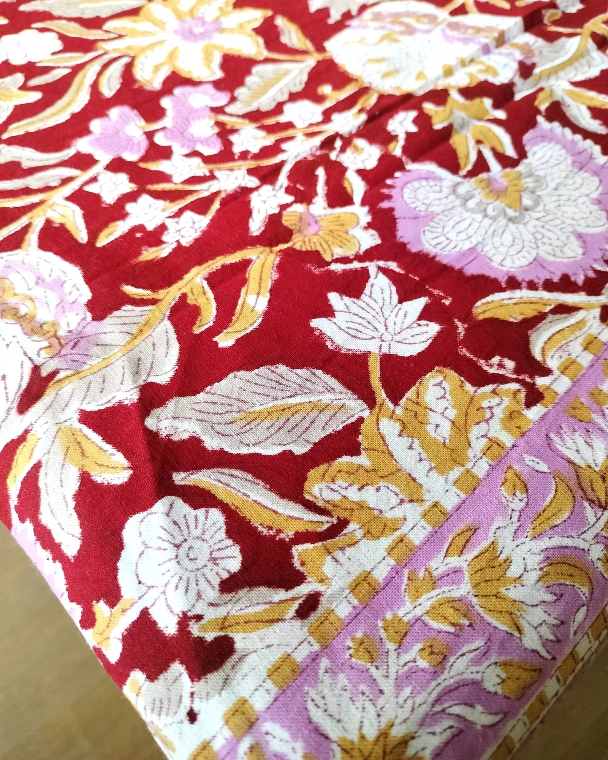 Handblock Table Cloth from Bagru in Rajasthan - Image 2