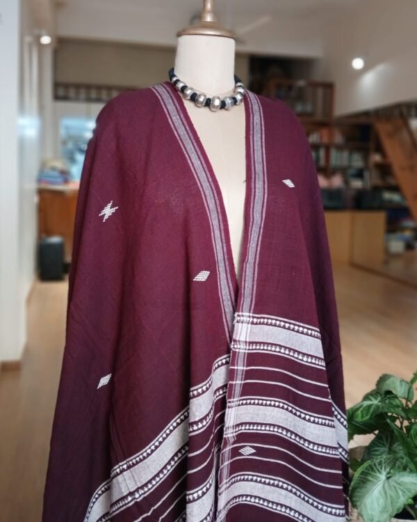 Kotpad handweave Cotton Dupatta from Odisha- (CTKD1001) - Image 4