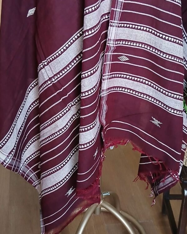 Kotpad handweave Cotton Dupatta from Odisha- (CTKD1001) - Image 5
