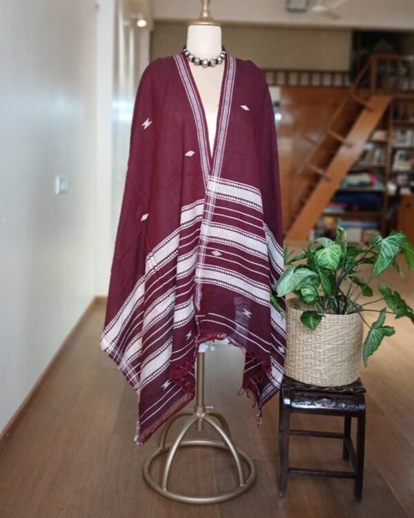 Kotpad handweave Cotton Dupatta from Odisha- (CTKD1001) - Image 2