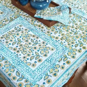 Dining Table Blue and Yellow