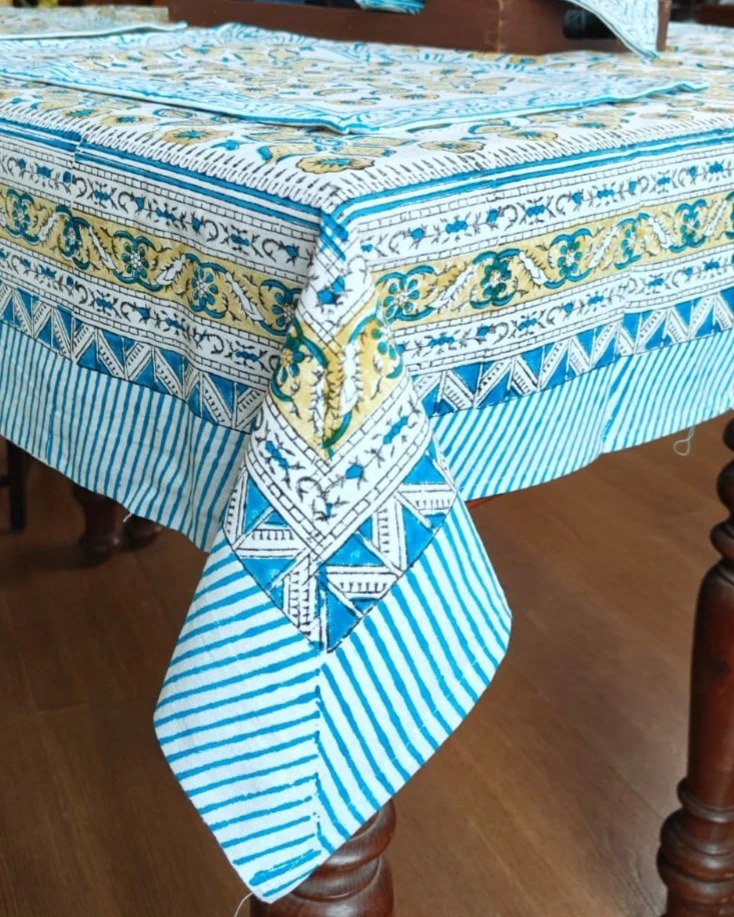 Dining Table Blue and Yellow
