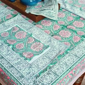 Dining Table Green and Pink