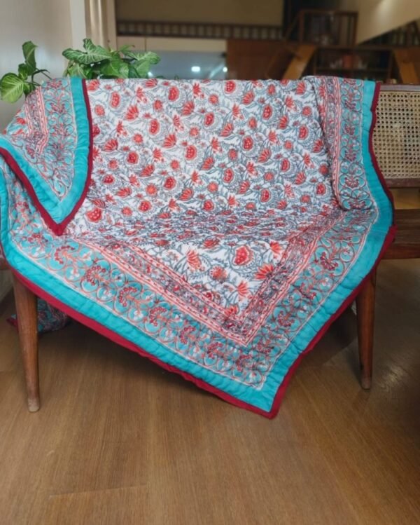 Handblock Print Reversible Double Razai - (HPRR0001) - Image 2