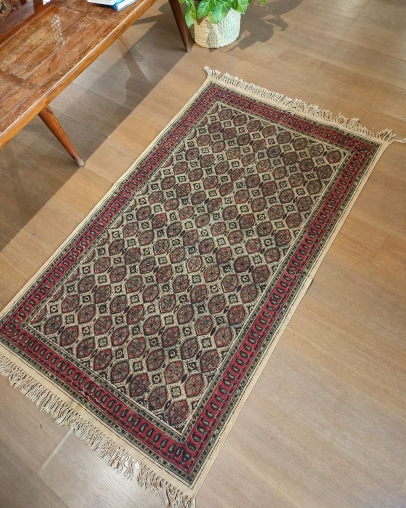 Kalamkari Dhurrie from Warangal (5 x 3 ft) - Image 2