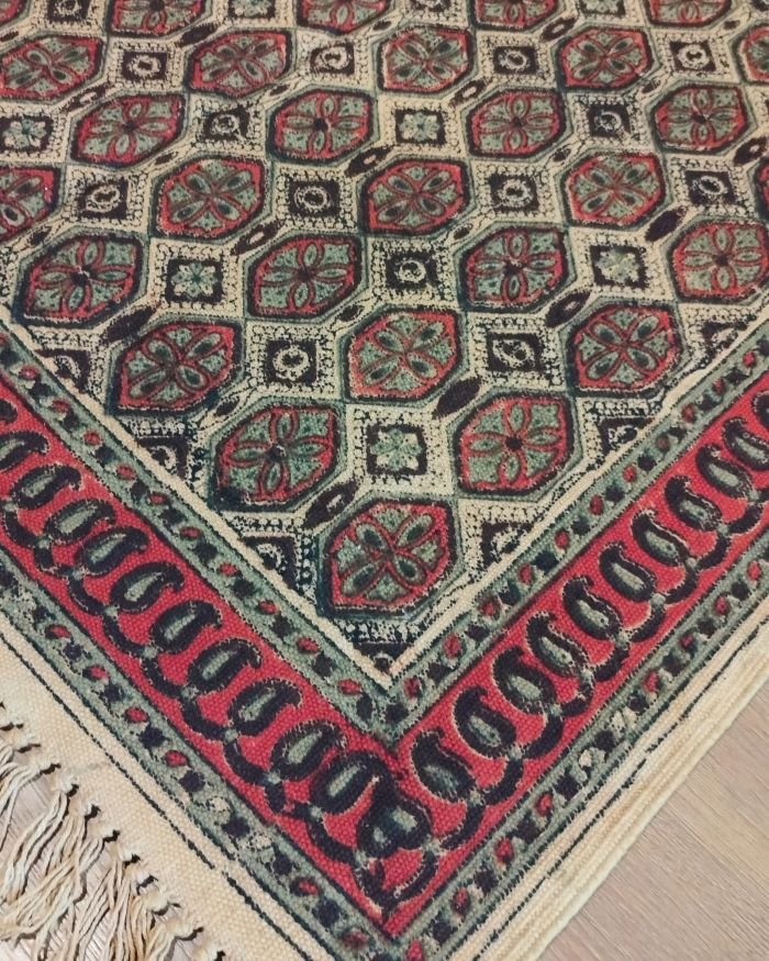 Kalamkari Dhurrie from Warangal (5 x 3 ft)
