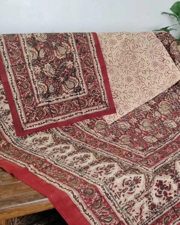 Natural Dyes Double Bedsheet in Handblock  (NDHB0003) - Image 2