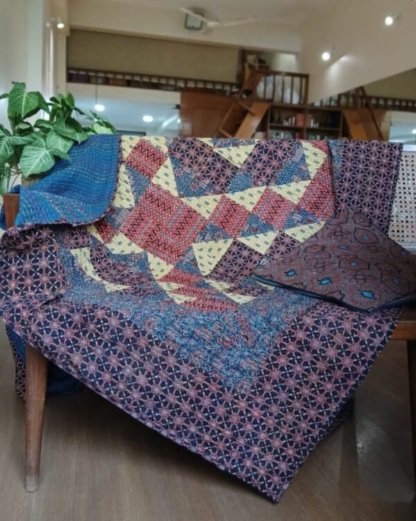 Patchwork Two-Layer Ajrakh Quilt (Godhri) - (APDG0001)
