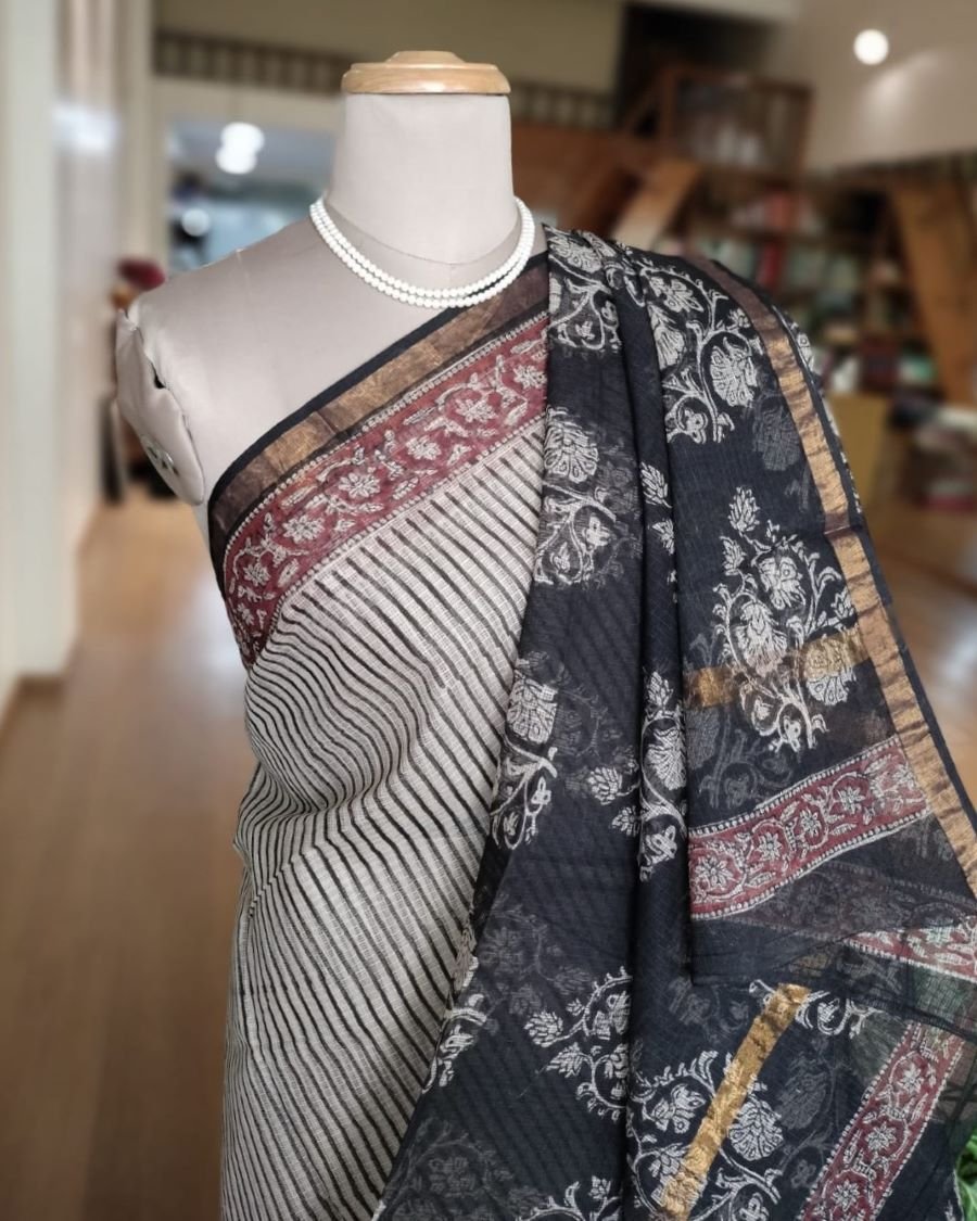 Kota Doria Cotton Saree - Stripe