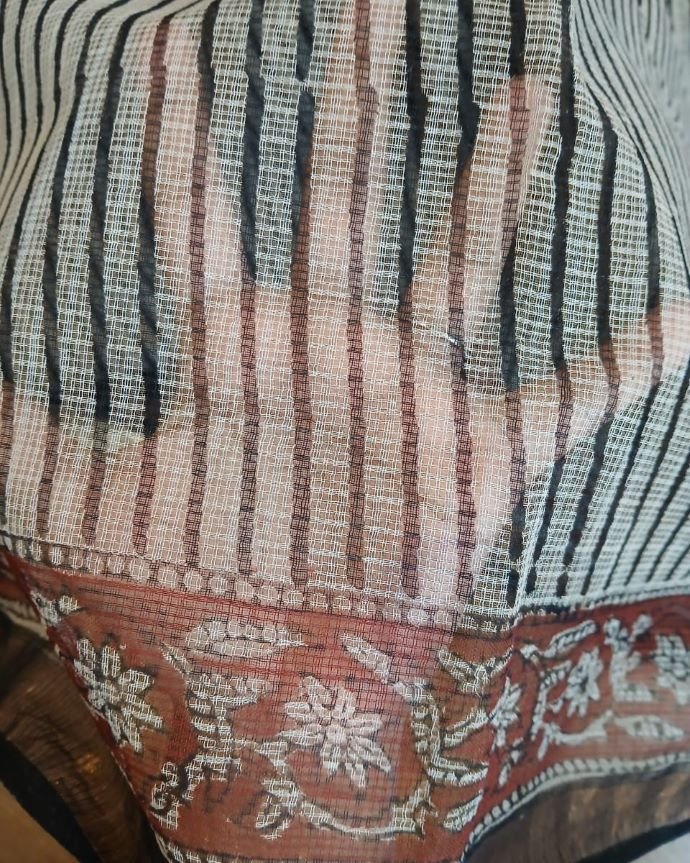 Kota Doria Cotton Saree - Stripe - Image 2