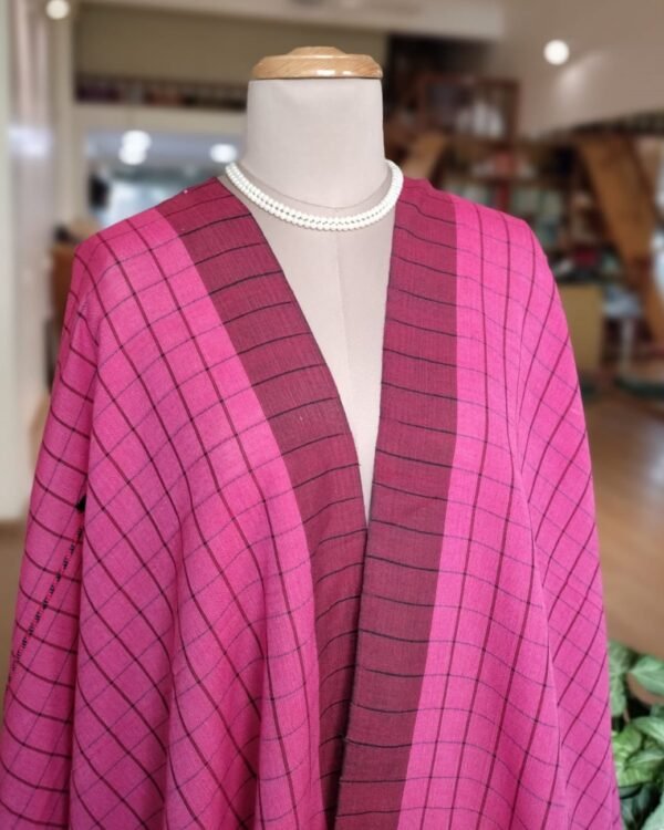 Bhujodi Cotton Dupatta - Pink - Image 3