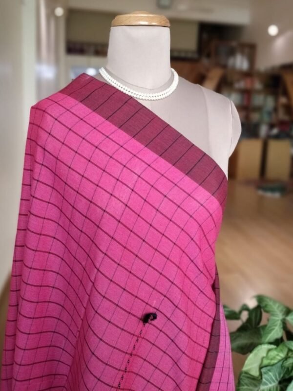 Bhujodi Cotton Dupatta - Pink - Image 4