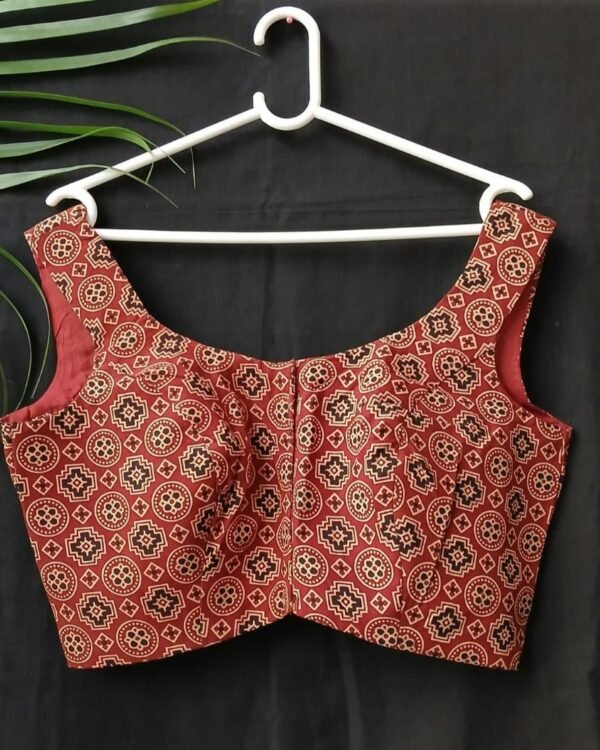 Blockprint Ready-made Sleeveless Blouse - (ASRB0001) - Image 2