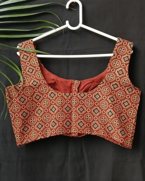 Blockprint Ready-made Sleeveless Blouse - (ASRB0001) - Image 3