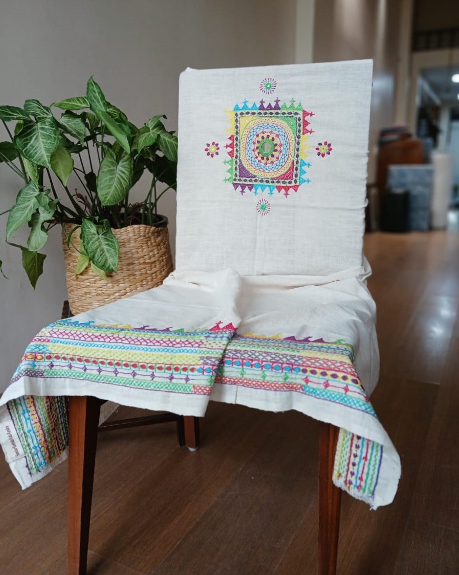 Mandala Blouse Piece - White (MAND0006)