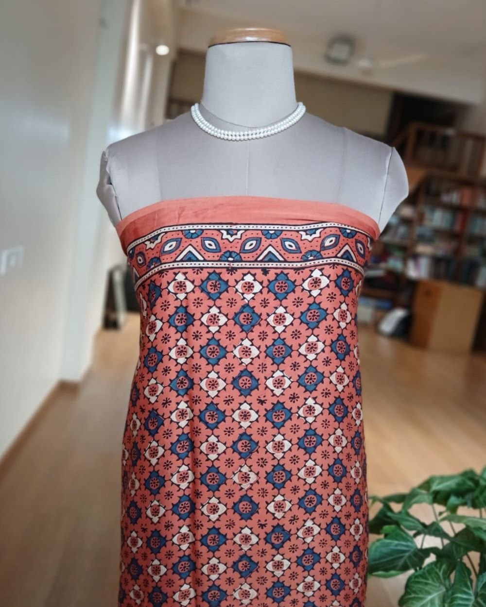 Ajrakh Modal Silk Saree from Ajrakhpur - (MODA0004) - Image 6