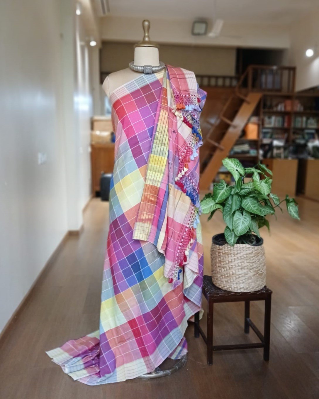 Bhujodi Checks Bengal Handwoven Saree