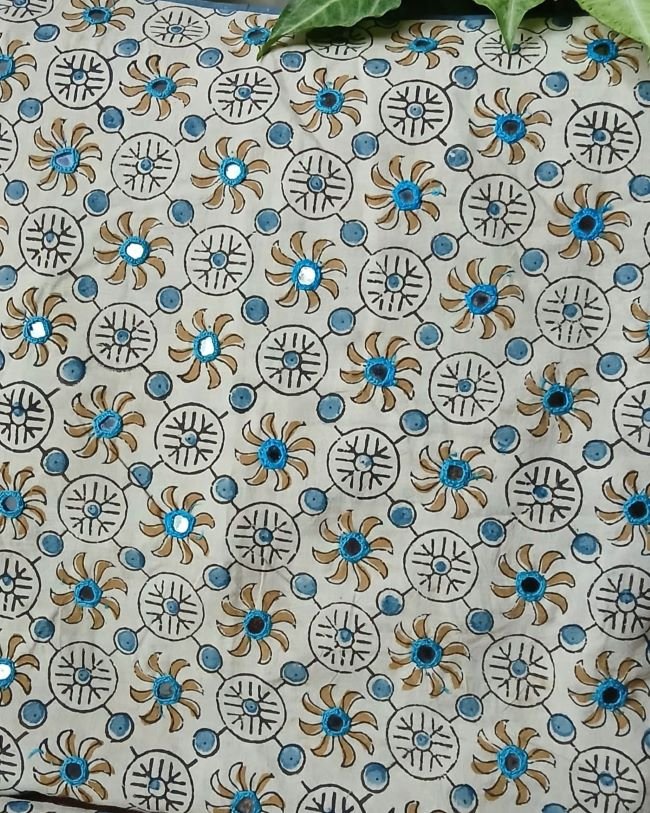 Ajrakh Cushion Covers in Natural Dyes with Hand Embroidery - (CUSH0001) - Image 2