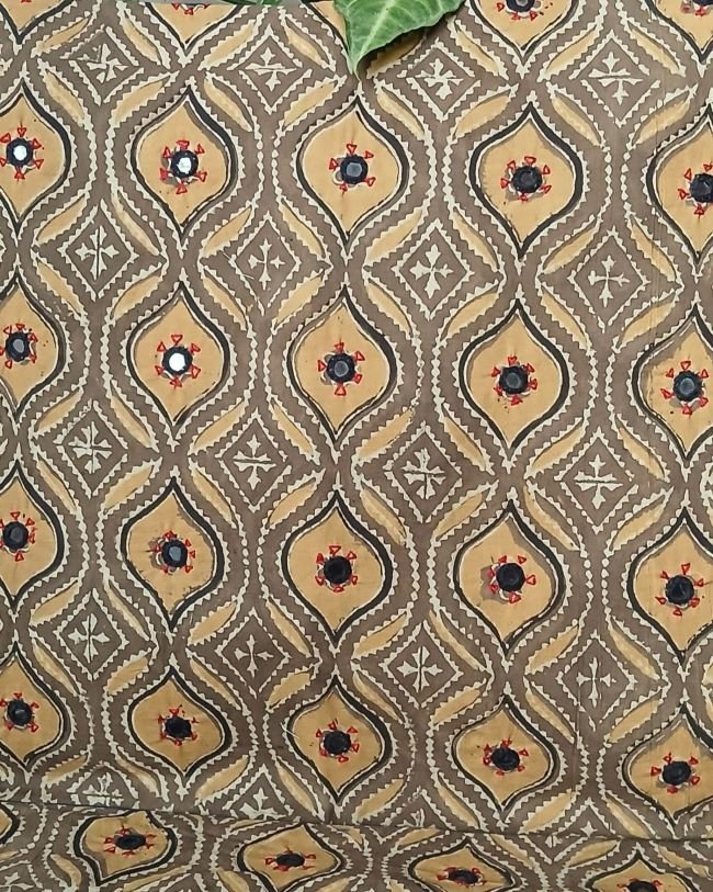 Ajrakh Cushion Covers in Natural Dyes with Hand Embroidery - (CUSH0005) - Image 2