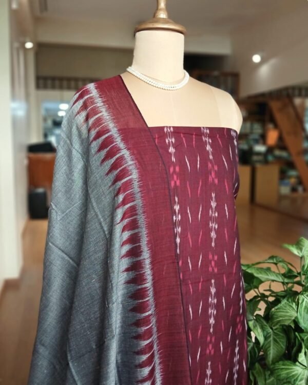 Cotton Salwar Set (3-piece) in Odisha Ikat -  (IOCS0011) - Image 3