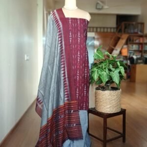 Cotton Salwar Set (3-piece) in Odisha Ikat -  (IOCS0011)