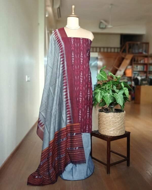 Cotton Salwar Set (3-piece) in Odisha Ikat -  (IOCS0011)