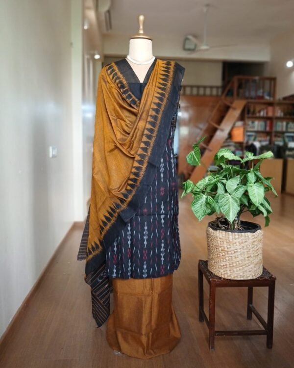 Cotton Salwar Set (3-piece) in Odisha Ikat - (IOCS0012) - Image 3