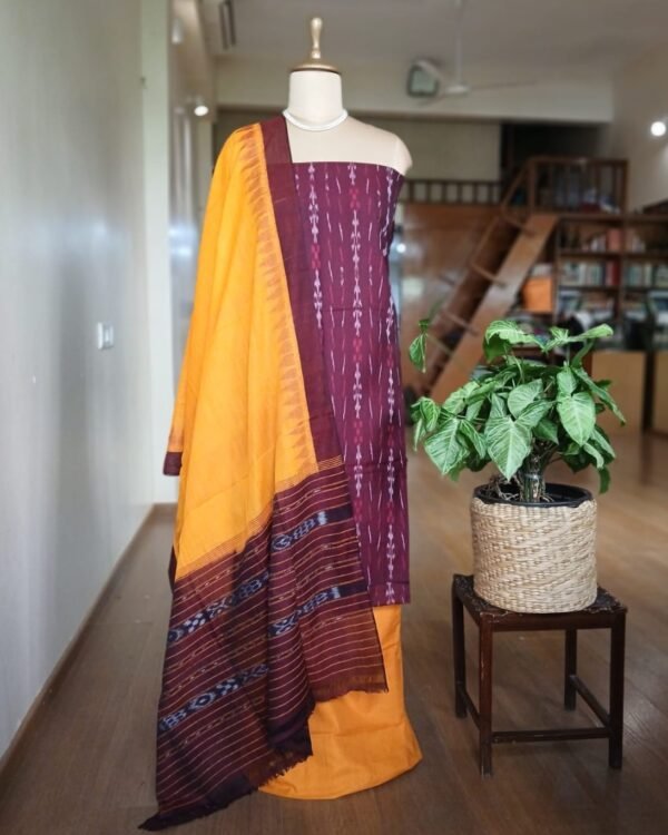 Cotton Salwar Set (3-piece) in Odisha Ikat - (IOCS0013)