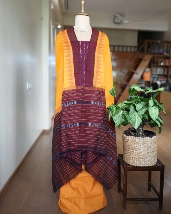 Cotton Salwar Set (3-piece) in Odisha Ikat - (IOCS0013) - Image 5