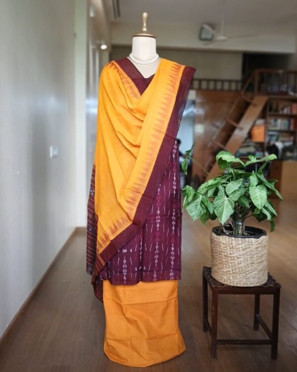Cotton Salwar Set (3-piece) in Odisha Ikat - (IOCS0013) - Image 4