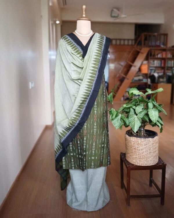 Cotton Salwar Set (3-piece) in Odisha Ikat - (IOCS0014) - Image 5