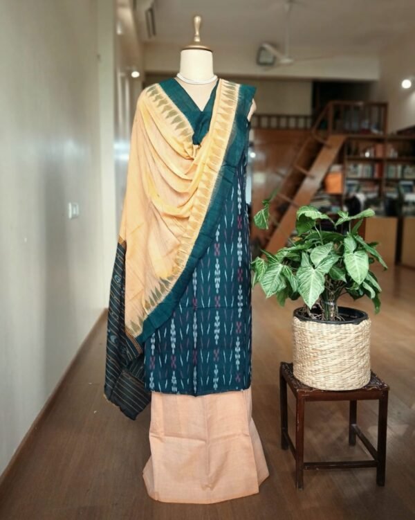 Cotton Salwar Set (3-piece) in Odisha Ikat - (IOCS0015) - Image 4