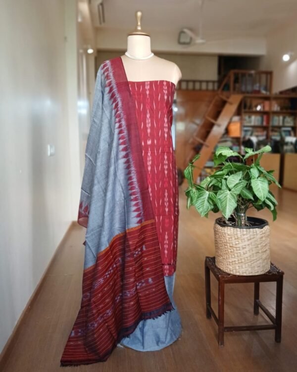 Cotton Salwar Set (3-piece) in Odisha Ikat - (IOCS0017)