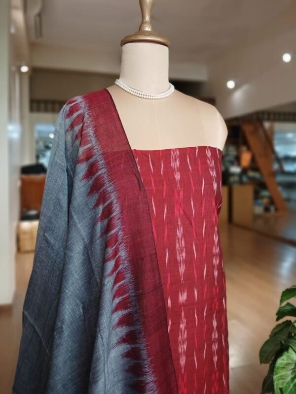 Cotton Salwar Set (3-piece) in Odisha Ikat - (IOCS0017) - Image 4
