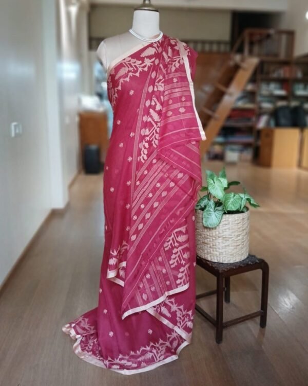 Handweave Jamdani Cotton Saree - (JCHS0016) - Image 2