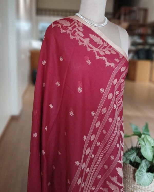 Handweave Jamdani Cotton Saree - (JCHS0016) - Image 6