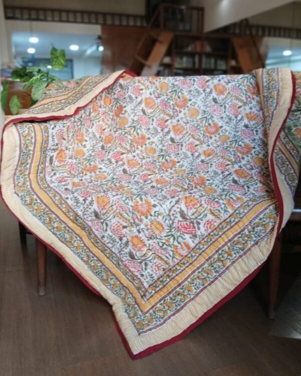 Handblock Print Reversible Double Razai – (HPRR0008) - Image 3