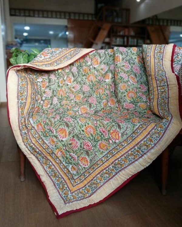Handblock Print Reversible Double Razai – (HPRR0008)