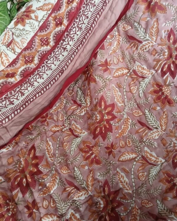 Handblock Print Reversible Double Razai – (HPRR0007) - Image 2