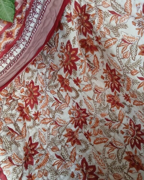 Handblock Print Reversible Double Razai – (HPRR0007) - Image 4