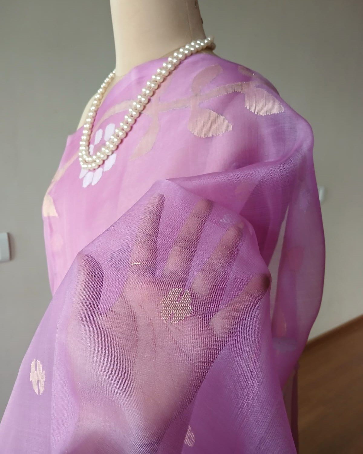Handweave Jamdani Silk Saree - (SJMS0002) - Image 2