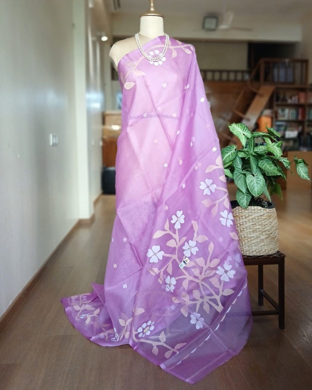 Handweave Jamdani Silk Saree - (SJMS0002)