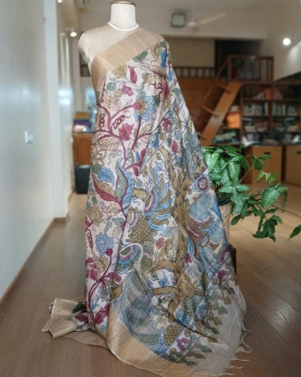 Handpainted Pen Kalamkari Saree – (HPKS0002)