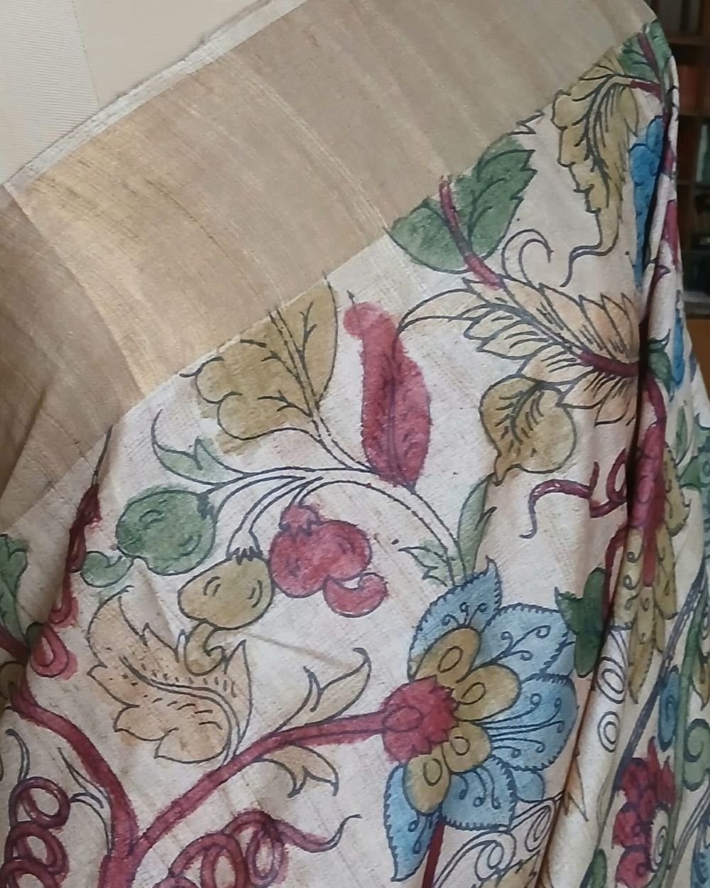 Handpainted Pen Kalamkari Saree – (HPKS0002) - Image 5