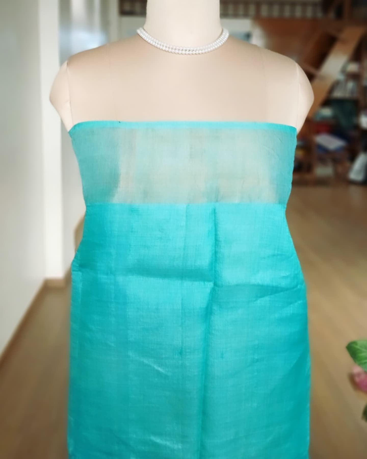 Handpainted Tussar Silk Saree - (TSHS0002) - Image 8