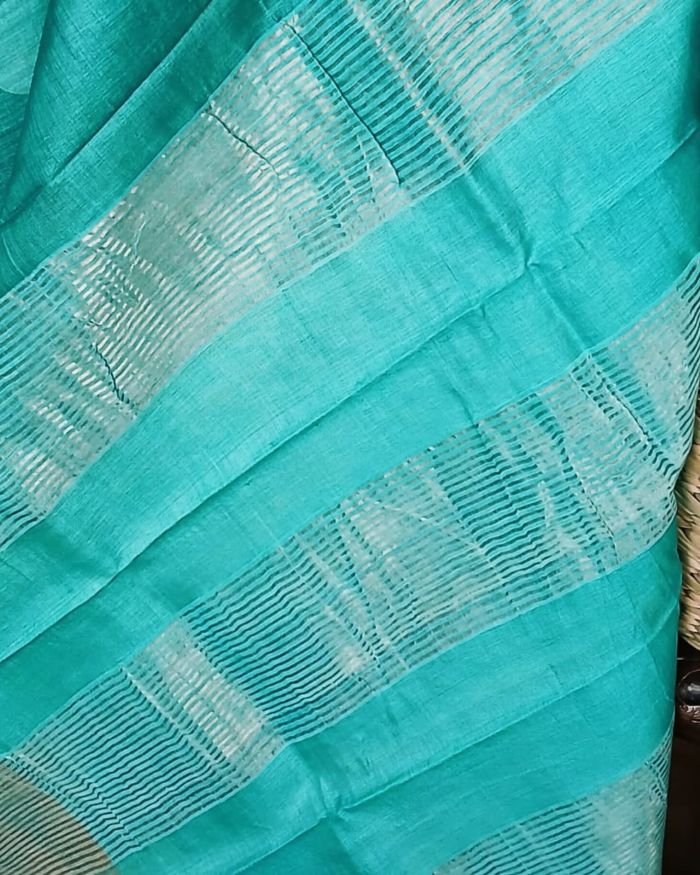 Handpainted Tussar Silk Saree - (TSHS0002) - Image 7