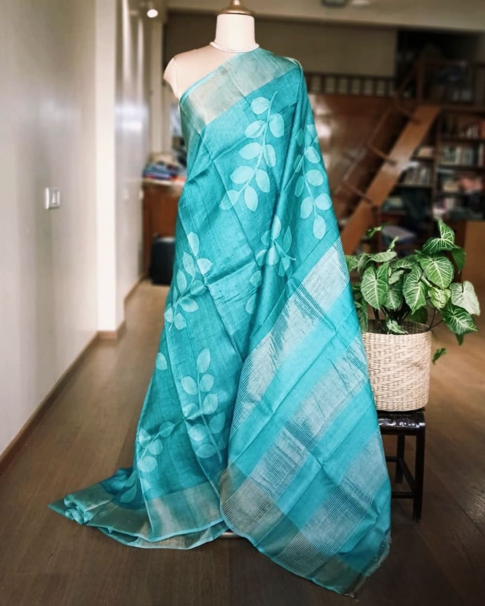 Handpainted Tussar Silk Saree - (TSHS0002)