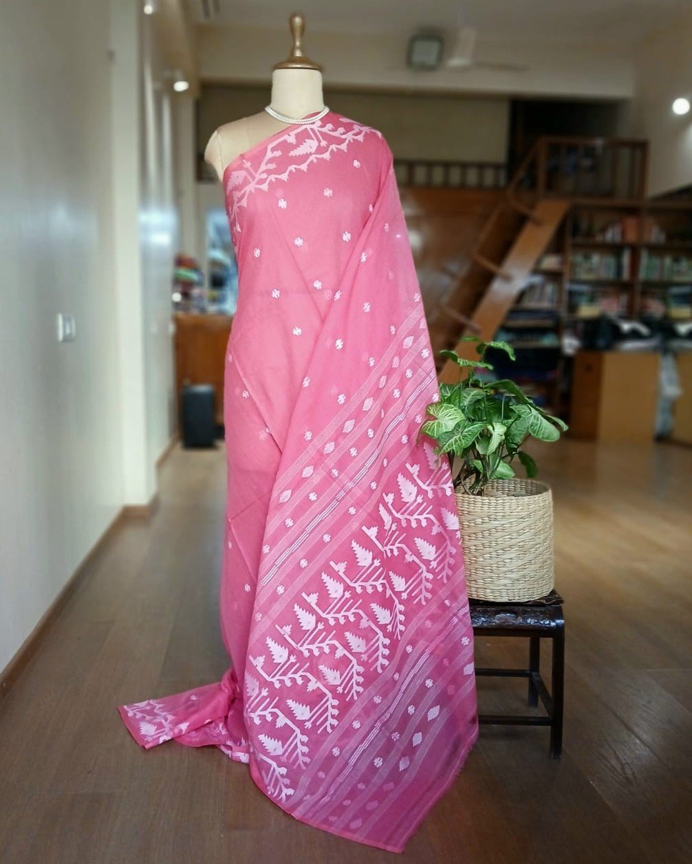 Handweave Jamdani Cotton Saree – (JCHS1009) - Image 2