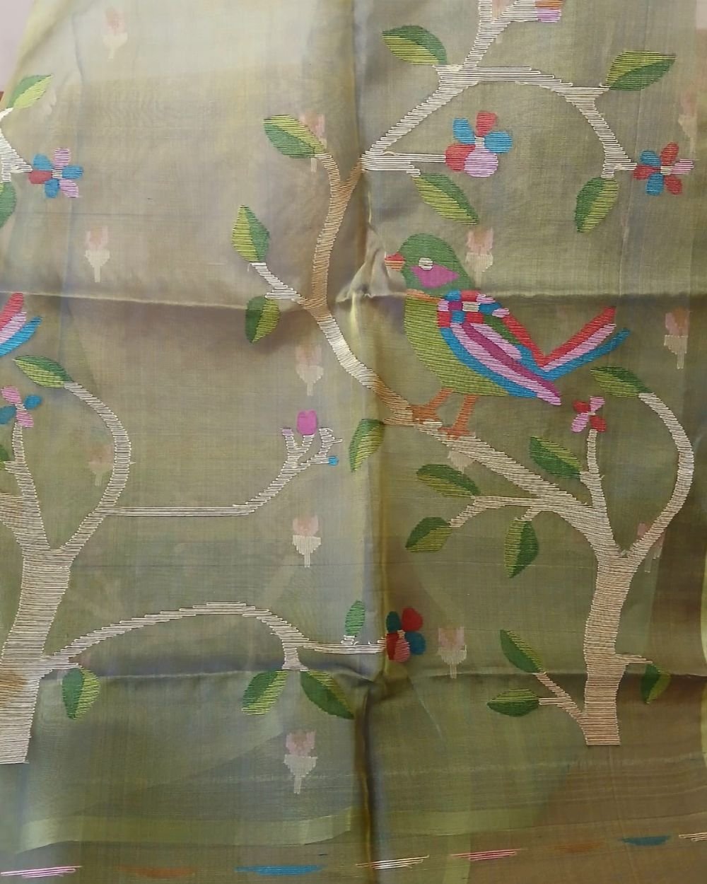 Handweave Jamdani Silk Saree – (SJMS1004) - Image 3